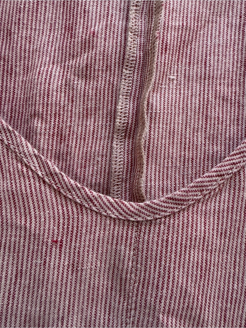 Poetry Yarn Dyed Linen V-Neck Maxi Dress in Red Minimalist Summer - Picture 12 of 16